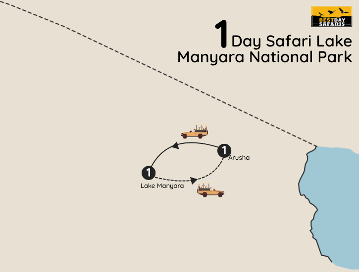 1 Day Safari Lake Manyara National Park Map