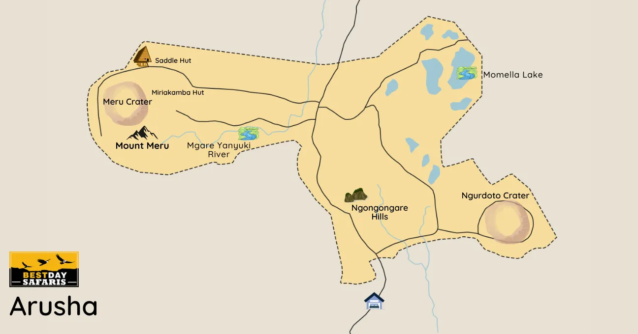 Arusha National Park Map