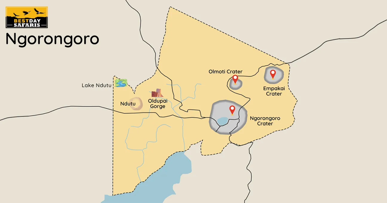 Ngorongoro Crater Map